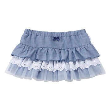 skirt with tulle lace blue 商品画像