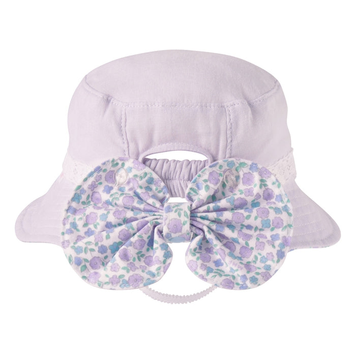 Small floral hat with sun flap