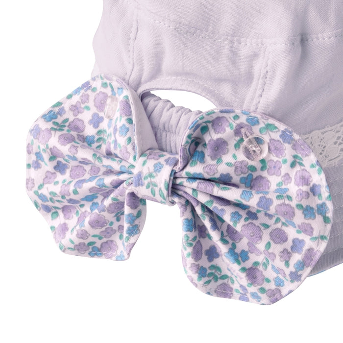 Small floral hat with sun flap