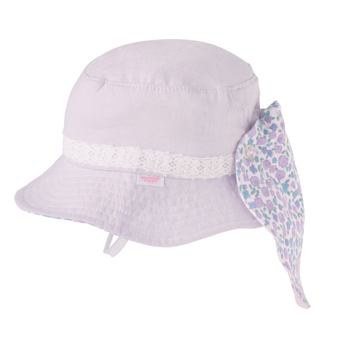 Small floral hat with sun flap