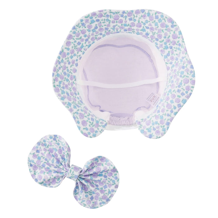 Small floral hat with sun flap