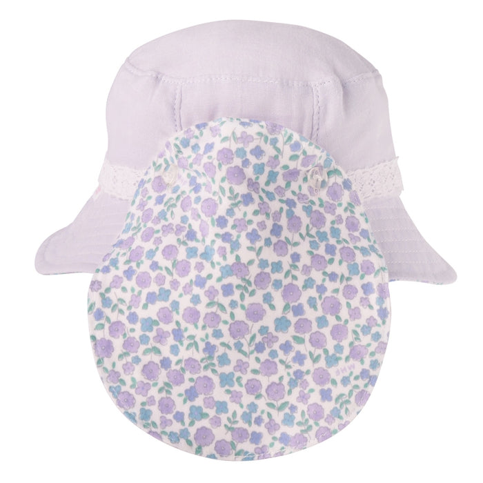 Small floral hat with sun flap