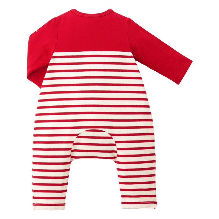 ボーダー接結天竺カバーオール