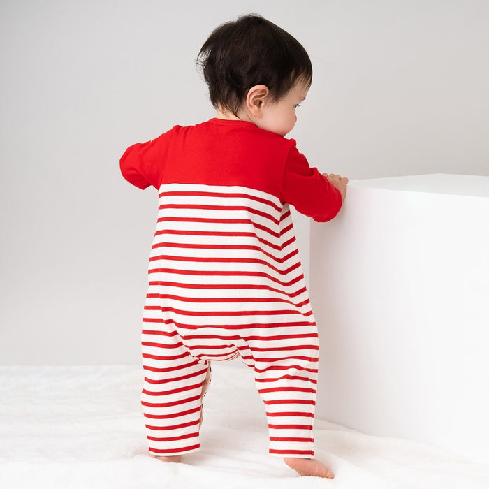 ボーダー接結天竺カバーオール