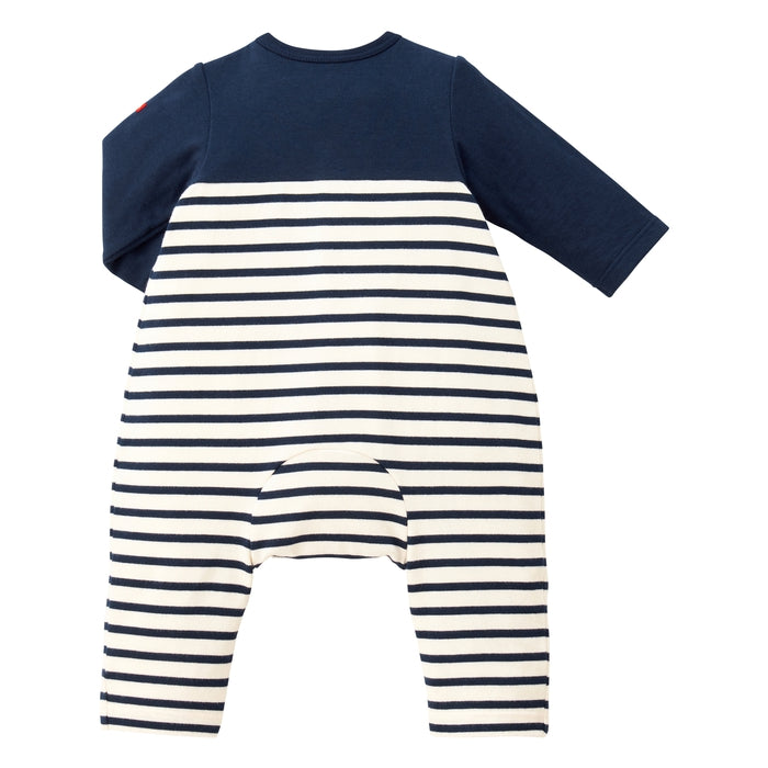 ボーダー接結天竺カバーオール