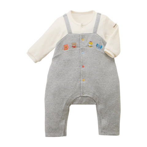 どうぶつ刺繍カバーオール