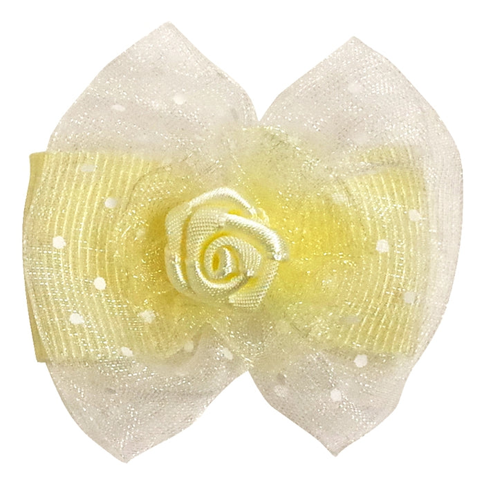 リボン型ベビー用ヘアクリップ