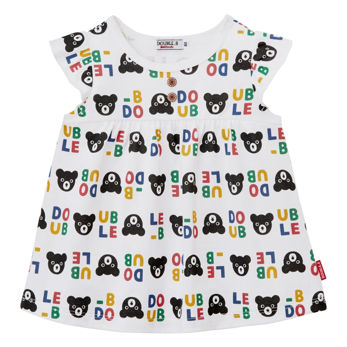 Logo & bear tunic style T-shirt