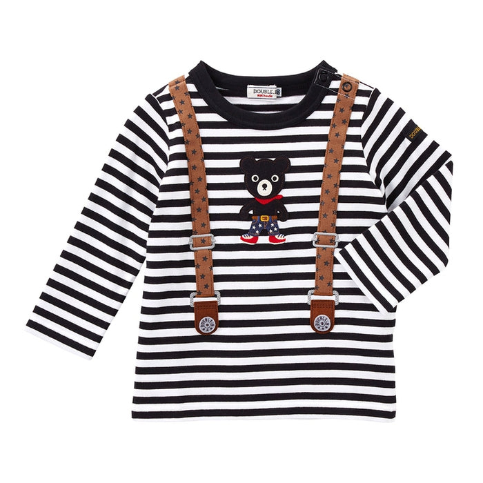 サスペンダーモチーフ長袖Tシャツ