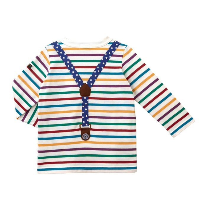 サスペンダーモチーフ長袖Tシャツ