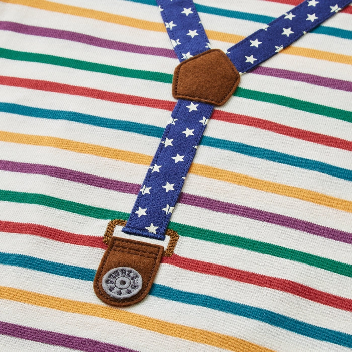 サスペンダーモチーフ長袖Tシャツ