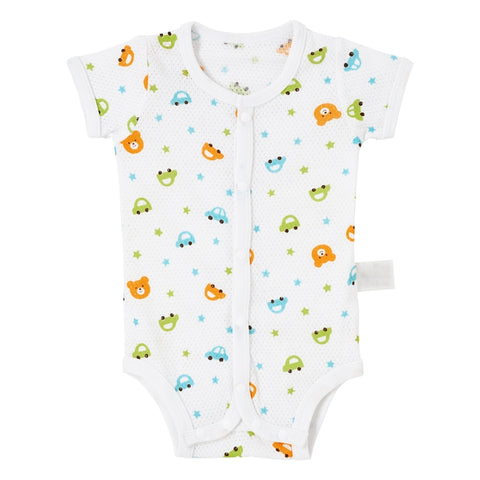 Short sleeve Aki Aki print pattern mesh sheet shirt