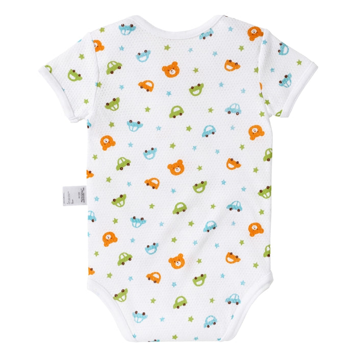 Short sleeve Aki Aki print pattern mesh sheet shirt