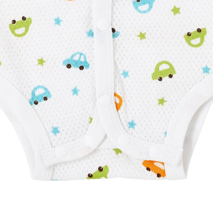 Short sleeve Aki Aki print pattern mesh sheet shirt