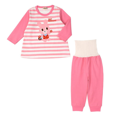Border & Rabbit♪Long sleeve pajamas with belly