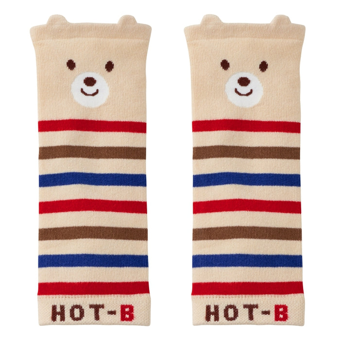 くま×ボーダーレッグウォーマー