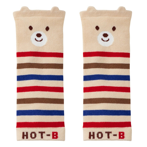 くま×ボーダーレッグウォーマー