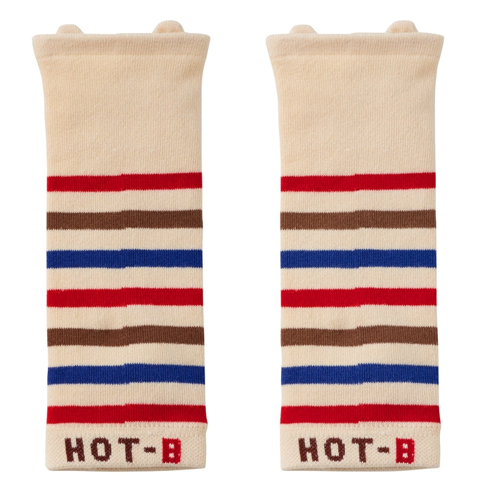 くま×ボーダーレッグウォーマー