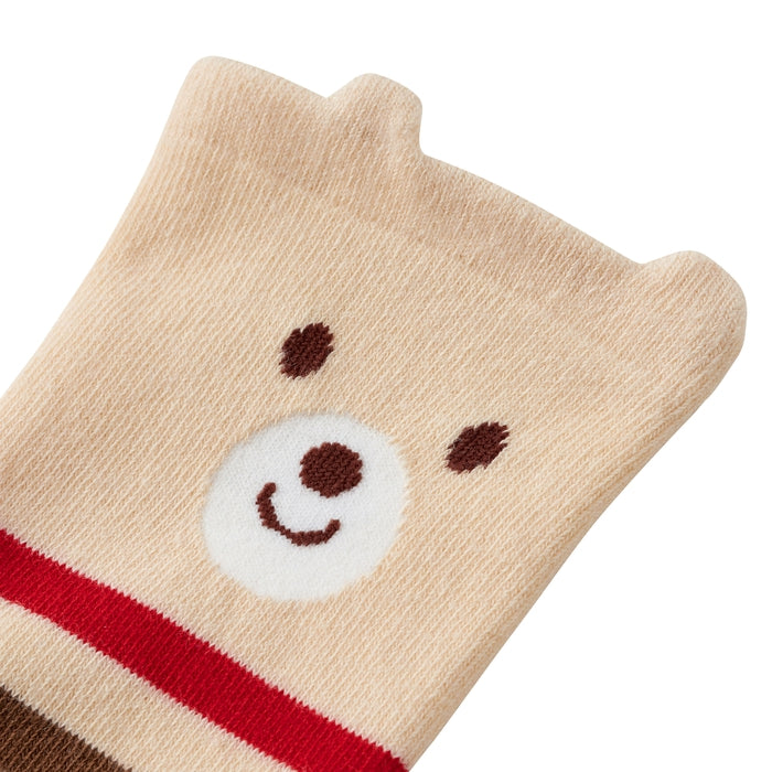 くま×ボーダーレッグウォーマー