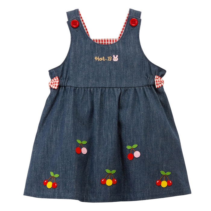 新品タグ付♡ミキハウス刺繍の可愛いジャンパースカート80〜90♡定価16,500